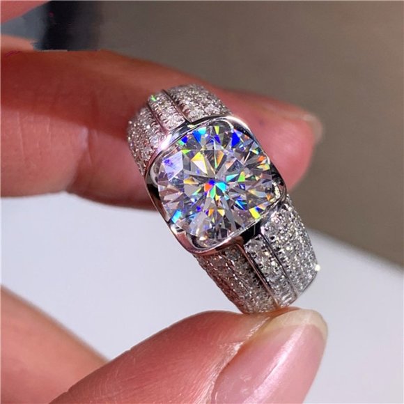 💞Fashion Fever Glitter Zircon Chunky Wedding Ring for Women, MARR9211 - Picture 2 of 6